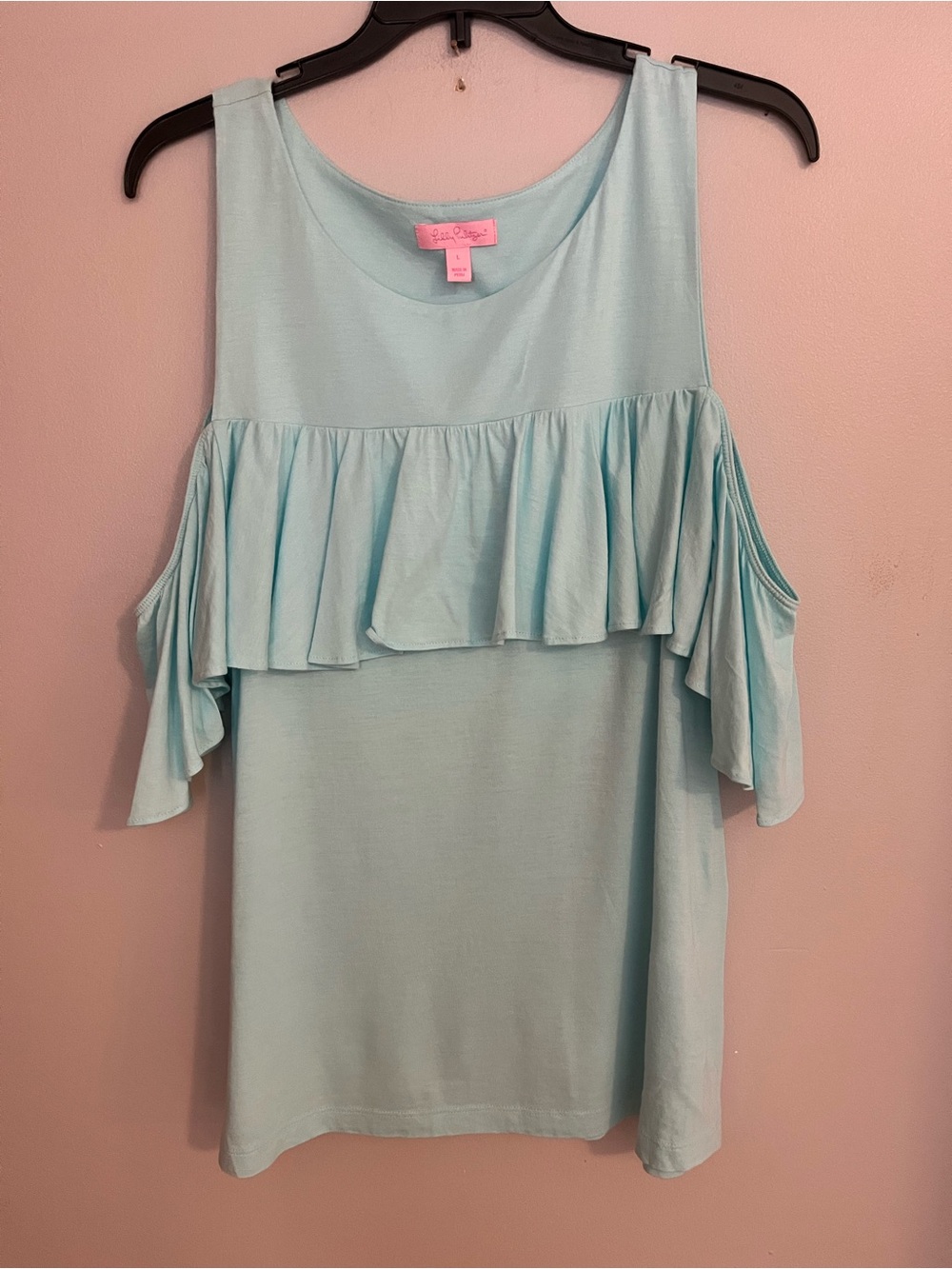 Lilly‎ Pulitzer Pale Aqua Scoop Neck Top